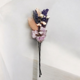 Provence corsage with pin with dried flowers 14cm