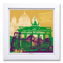Art-Print-Berlin-03 en marco de madera blanco