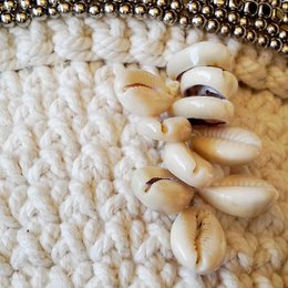 Panier en crochet Angela, blanc