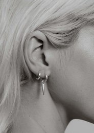 Berlin Spike Hoops Silver