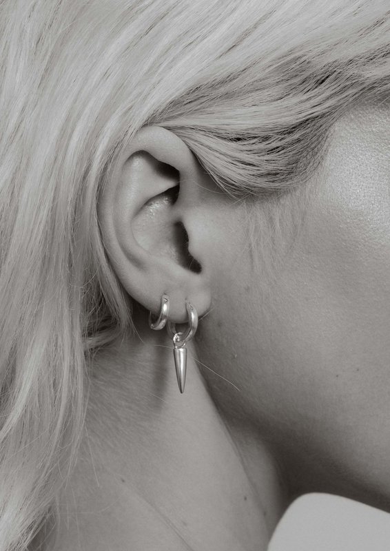 Berlin Spike Hoops Silver