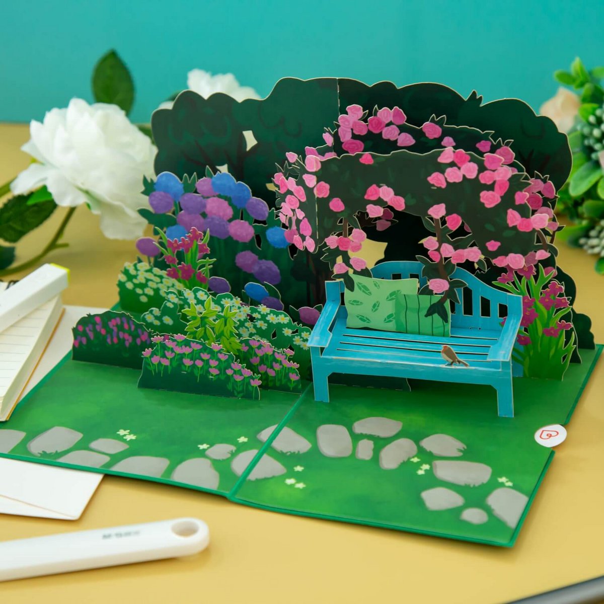 Carte pop-up Jardin de fleurs
