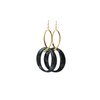 Earrings with connecting piece 24k gold plated or silver plated and pendant black / gray