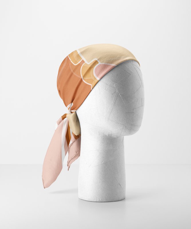 Silke firkantet tørklæde - TOI ET MOI 67*67 cm - Beige