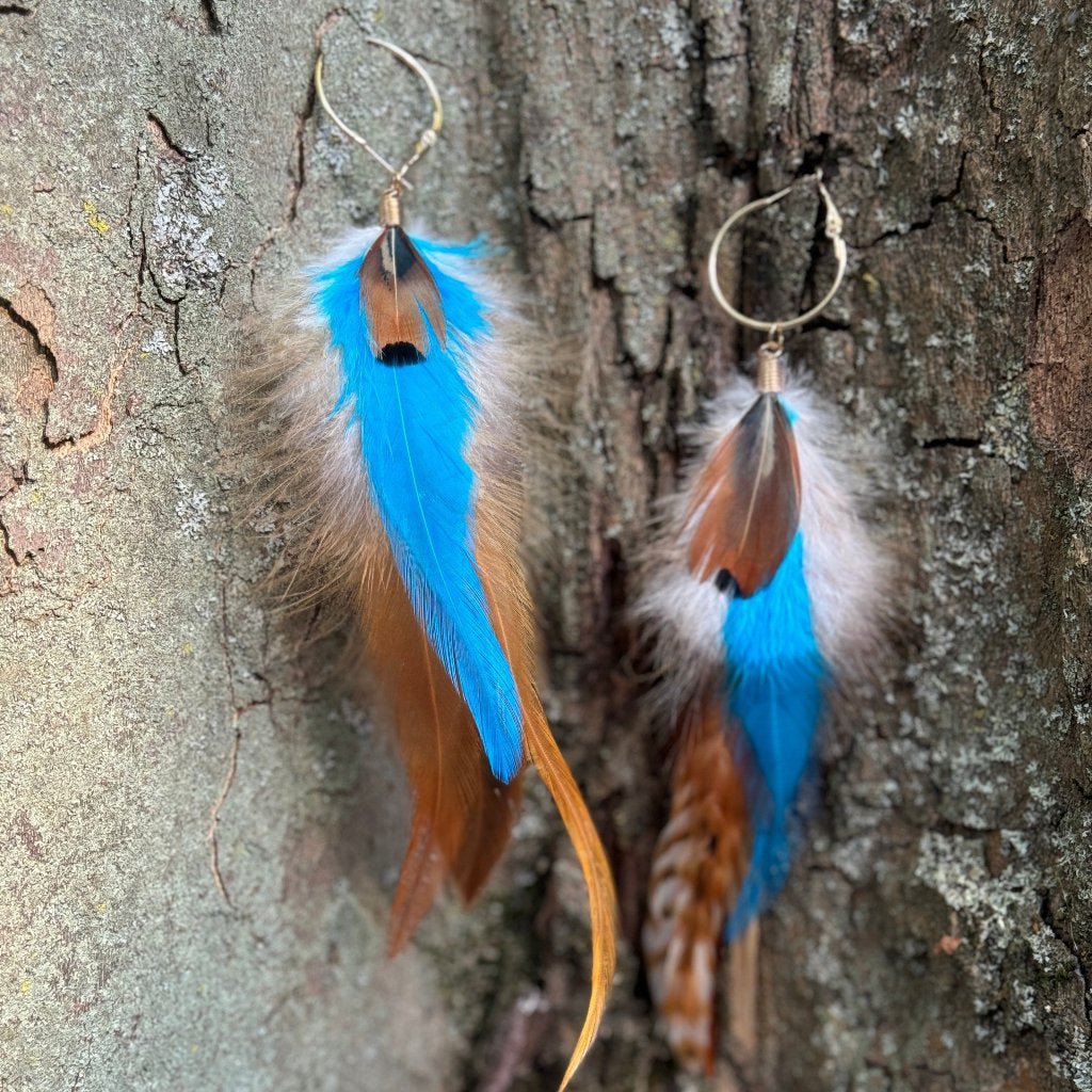 Boucles d'oreilles BOHO avec longues plumes
