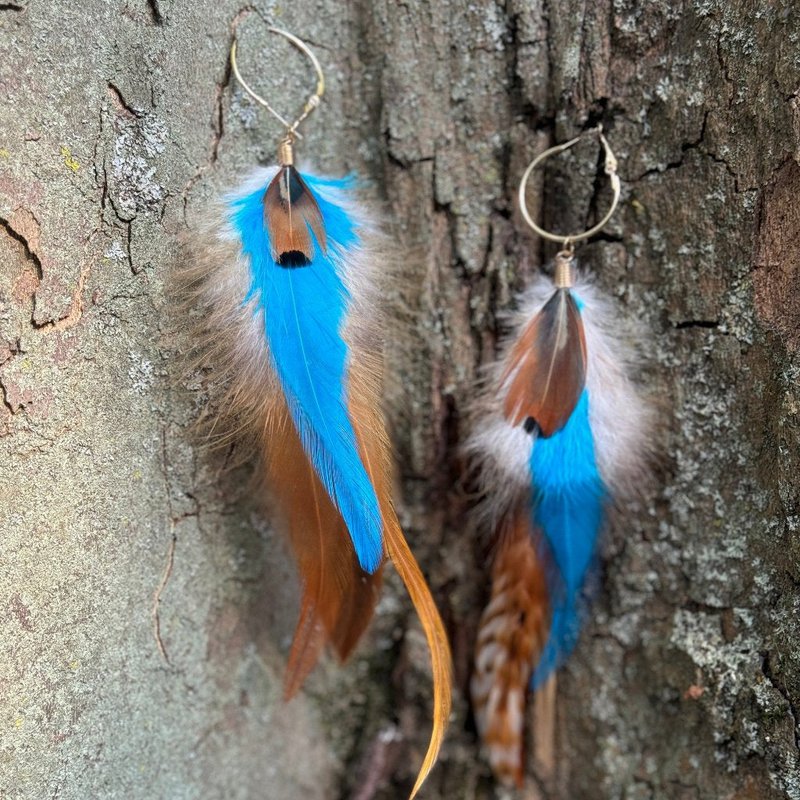 Boucles d'oreilles BOHO avec longues plumes
