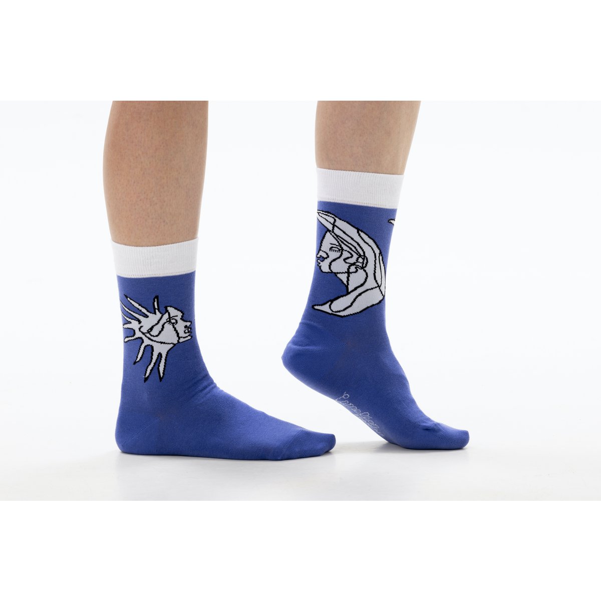 Chaussettes dépareillées françaises soleil et lune