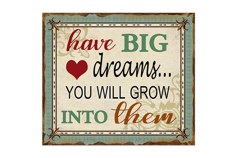 Metal sign Big dreams 30x26 cm