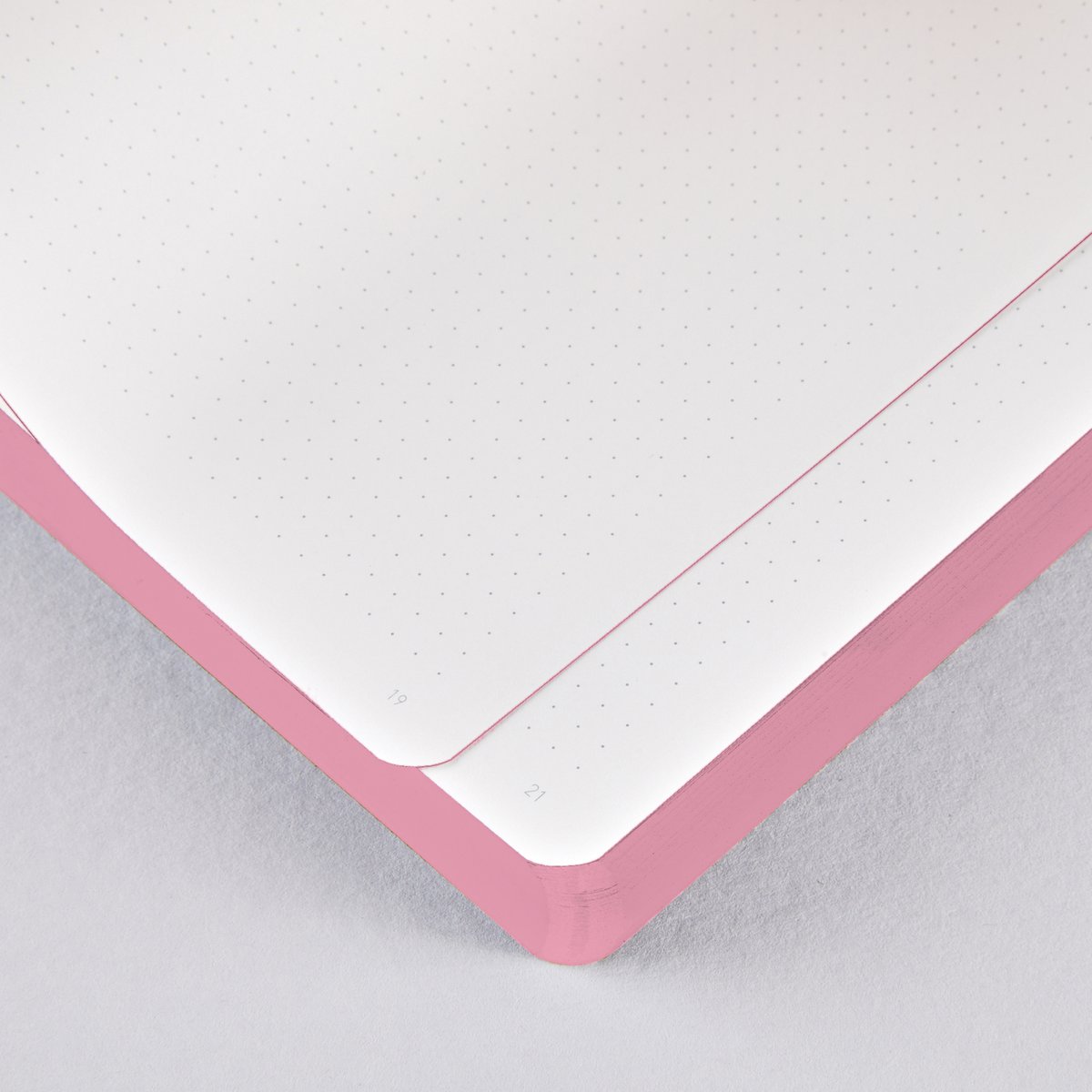 Voyager L Light - Cloud  | Notebook A5+ | Dotted Journal | 3,5mm dot grid | 176 numbered pages | 120g Premium-Paper | leather rosé | with pen and smartphone holder Cloud  |  produced in Germany 