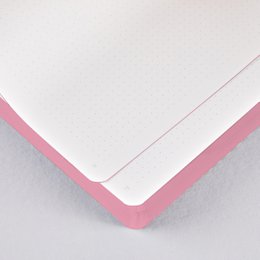 Voyager L Licht - Wolk | Notitieboekje A5+ | Gestippeld dagboek | 3,5 mm puntraster | 176 genummerde pagina's | 120g Premium-Papier | leer rosé | met pen- en smartphonehouder Cloud |  geproduceerd in Duitsland