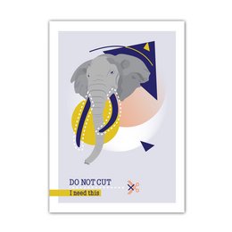 A colorful poster featuring an illustration of an elephant with large ears and tusks. The text "DO NOT CUT" is prominently displayed, suggesting this is a decorative or artistic poster rather than a functional product.