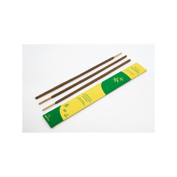 Encens écologique certifié BioAroma Anti-moustique. Ayurvéda. Commerce équitable. Zéro déchet. 3 cannes de 40 cm. Certificat ICEA.
