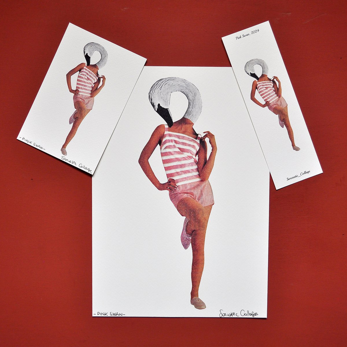 Surreal Collage Art Print Set – A4 Print + Postcard + Bookmark | Contemporary Gift Bundle