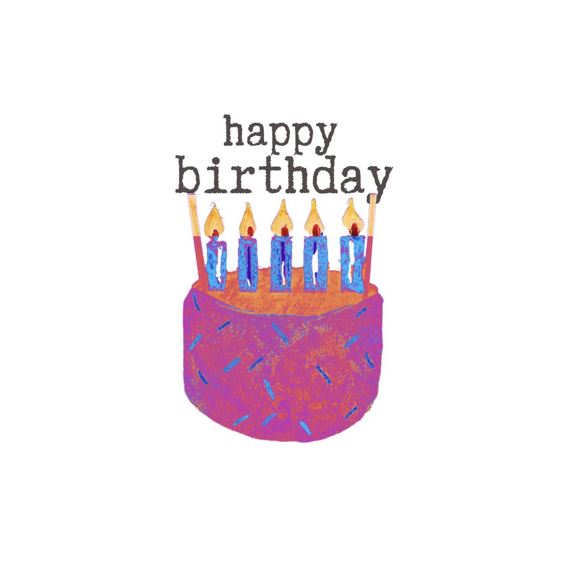 Card Bday Cake Purple