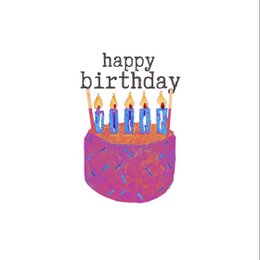 Card Bday Cake Purple