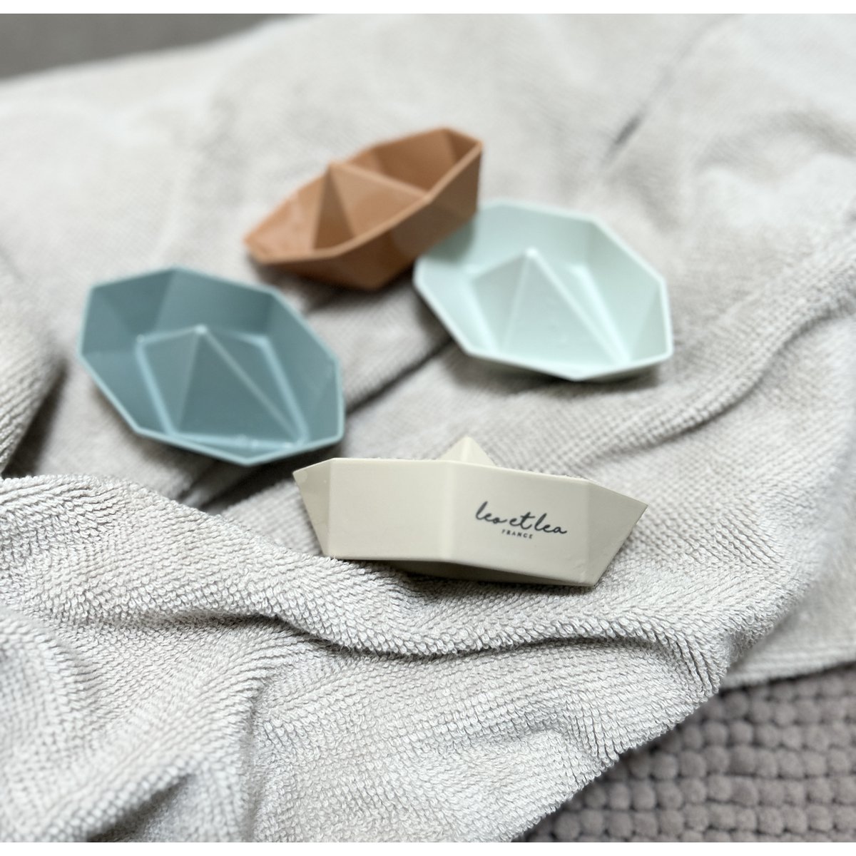 Boat Bath Toy, leo et lea, Silicone, Set of 4 boats