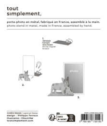 portafoto magnetico in metallo - bulldog francese