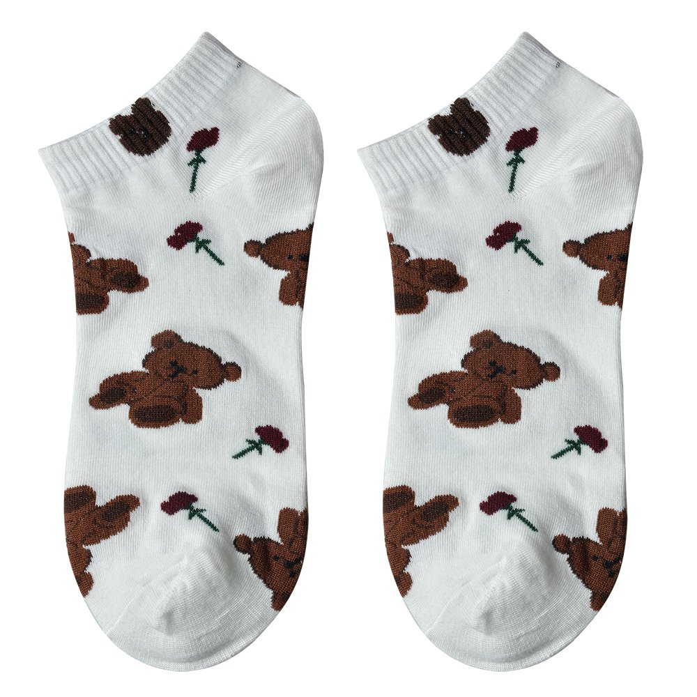 Grappige Sokken one size Wit Polyester Beer