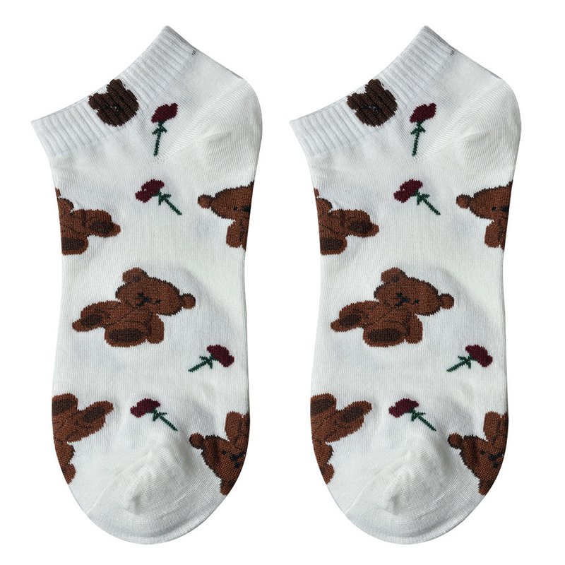 Grappige Sokken one size Wit Polyester Beer