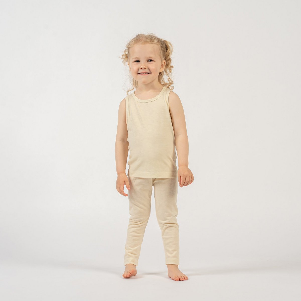 Kids Merino 160 Ensemble Débardeur & Bas Naturel