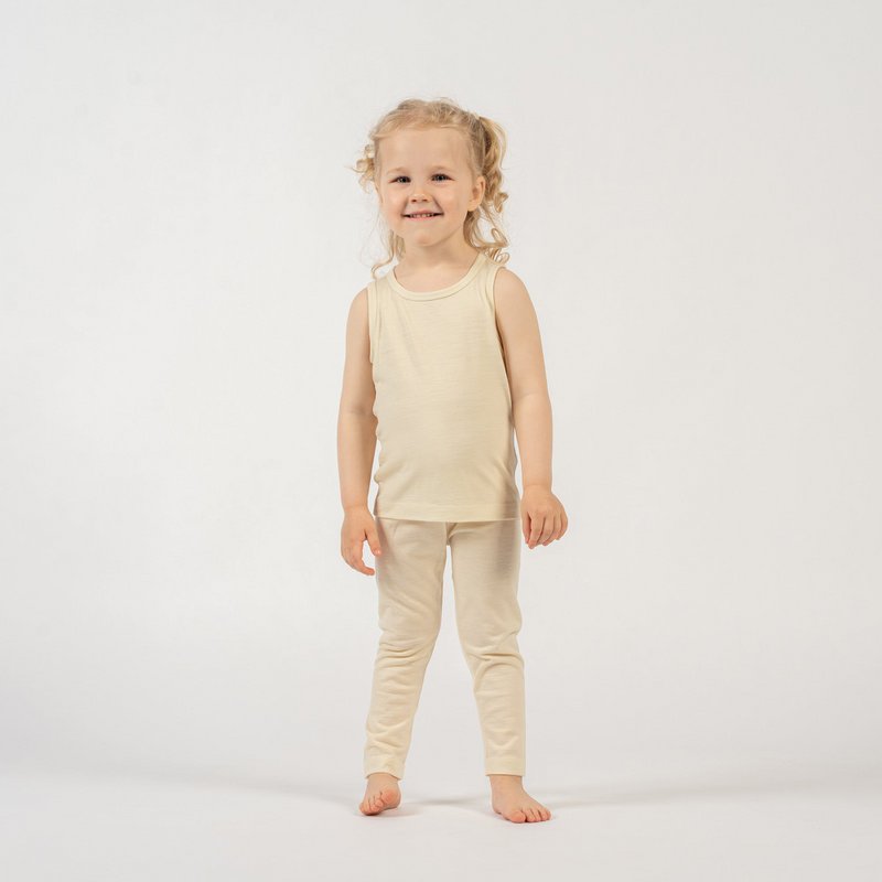 Kids Merino 160 Ensemble Débardeur & Bas Naturel
