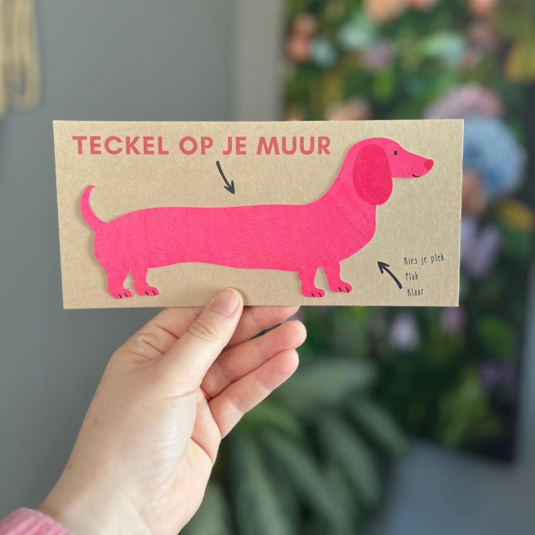 Teckel Mark roze * Muursticker