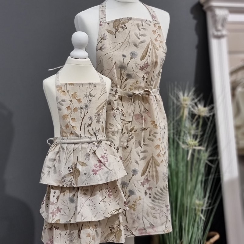 Damenschürze einfach, Baumwoll-Linen-Mischung, gedruckt | Aitana Lamnia