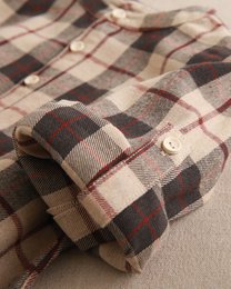 Boys' Scottish plaid shirt with mandarin collar P152-11608183