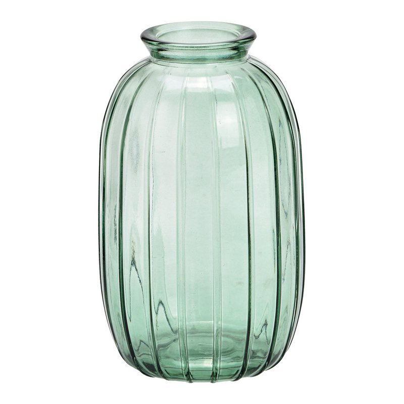 Vase af grønt glas (B/H/D) 7x12x7cm