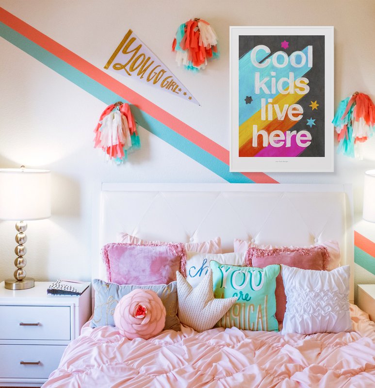 Seje børn bor her | Illustration Nursery Art Print
