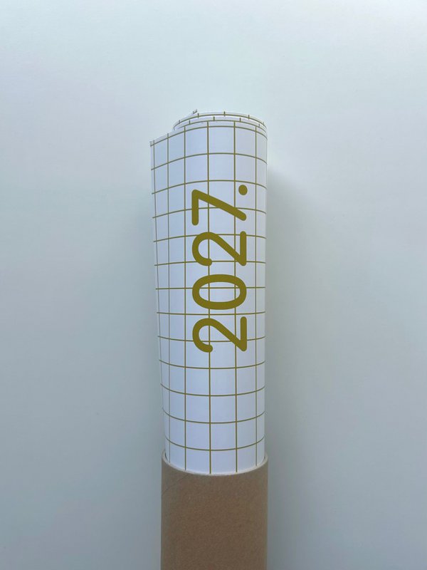 Planificador anual 2027, calendario a cuadros, calendario de pared, calendario grande 60 x 60