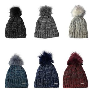 Goedkope breimap met glitter »Warm winterhoed met fleece binnenvoering» bobble cap met fijne glitter draden
