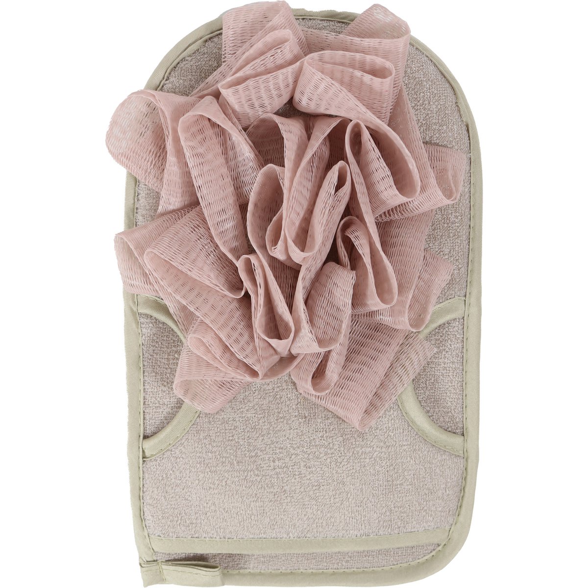WS Double Sided Loofah Glove Blush