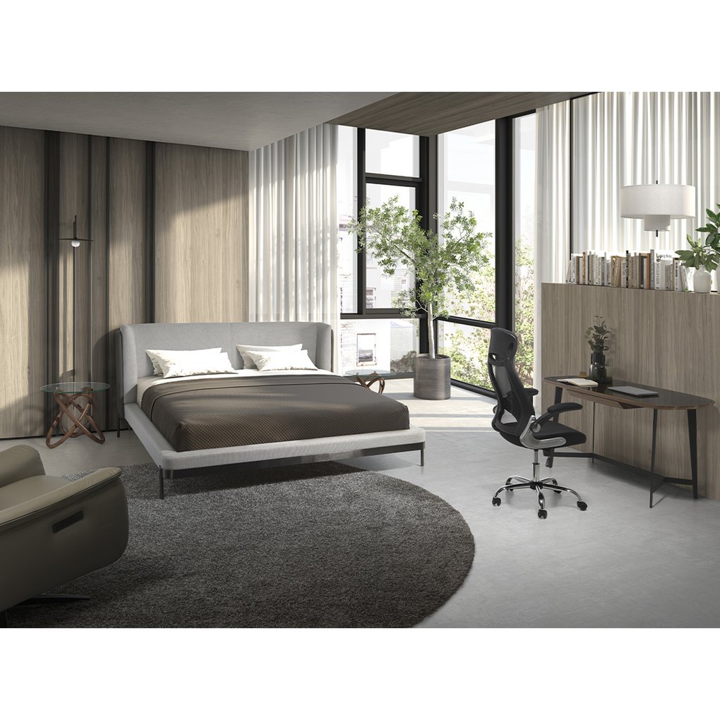 Lichtgrijs stoffen bed 7156
