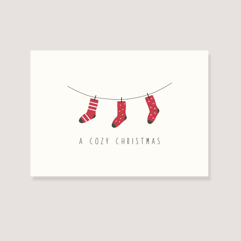 Postkarte -  "Socken - a cozy christmas"