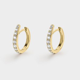 Gold-plated silver pointed hoops with zircons