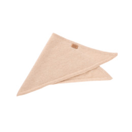 Soft, warm cashmere triangle scarf for kids aged 1-3 years. Available in beige, sand, and grey colors.