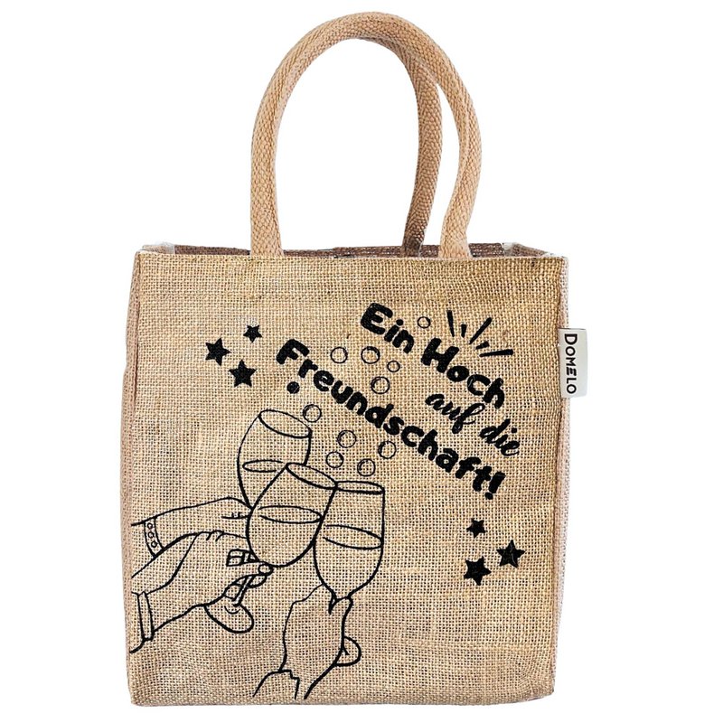 Jute bottle bag. Vegan 6 beer bottle carrier/can carrier shopping basket with dividers for bottles.