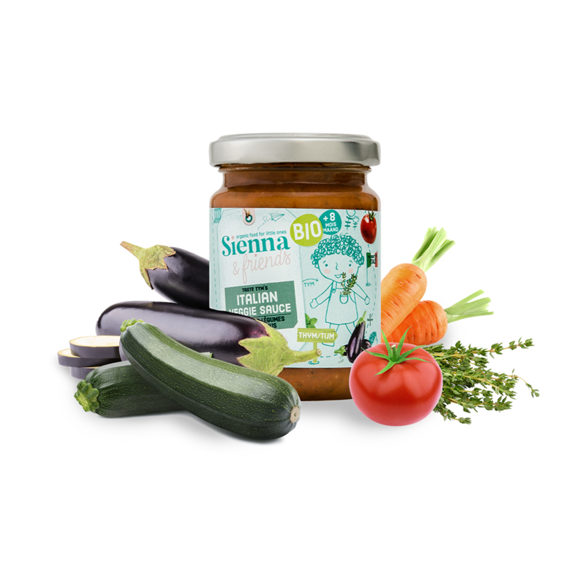 ITALIAANSE TOMATEN- EN GROENTENSAUS VOOR BABY'S - 100% NATUURLIJK - ZONDER ADDITIEVEN - VANAF 8 MAANDEN - 130G