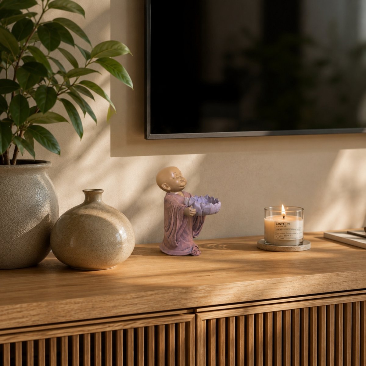 Statuetka Buddy Świecznik CH01 - Świecznik Tealight - Dekoracja Zen i Feng Shui - Szczęśliwy przedmiot - Pomysł na prezent Zen