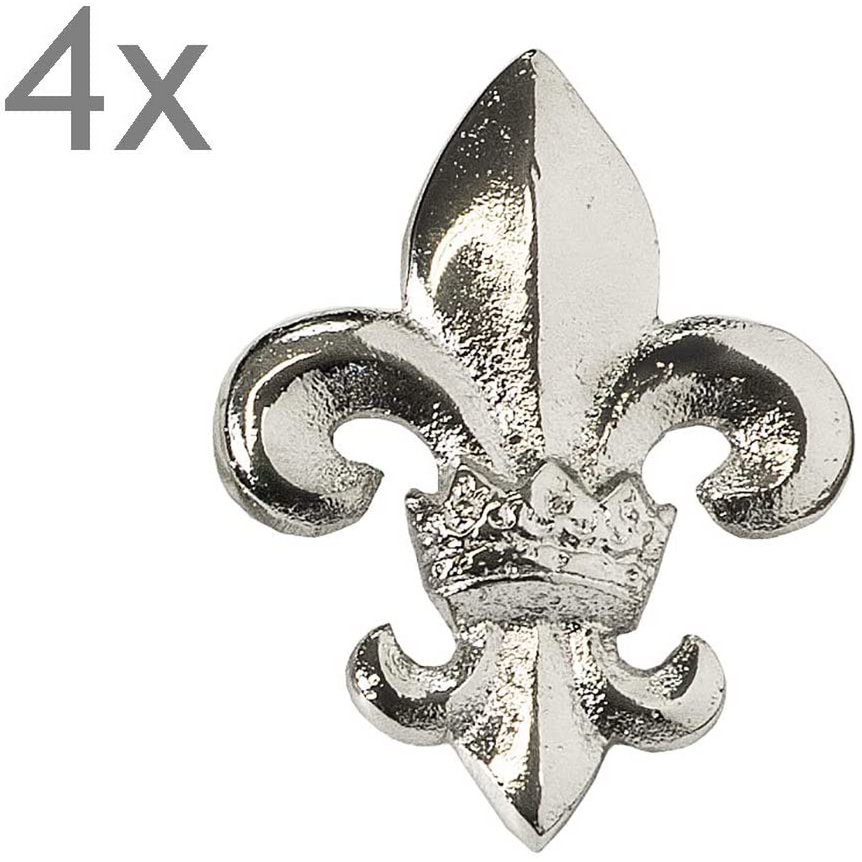 EDZARD Zestaw 4 szpilek do świec Świeczniki do lilii, aluminium niklowane, wysokość 6,5 cm