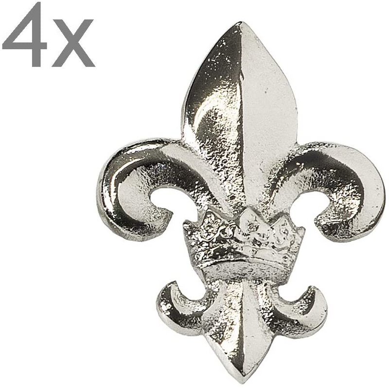 EDZARD set van 4 kandelaars kandelaar lelie, aluminium vernikkeld, hoogte 6,5 cm