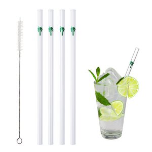 Glass drinking straw palm