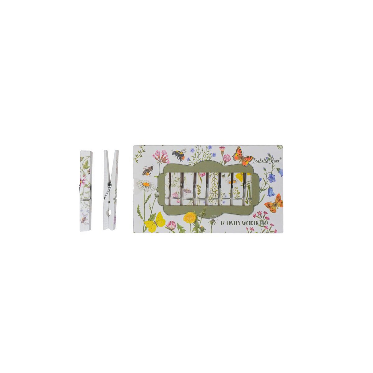Set de piquets en bois Meadow 12 pcs dans une boîte Isabelle Rose