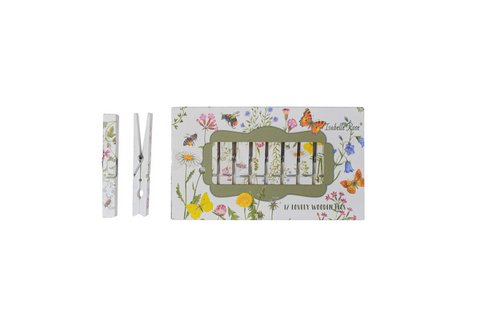 Houten knijpersset Meadow 12 stuks in een doosje Isabelle Rose
