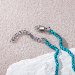 Teal Chain Link anklet with Adjustable Clasp