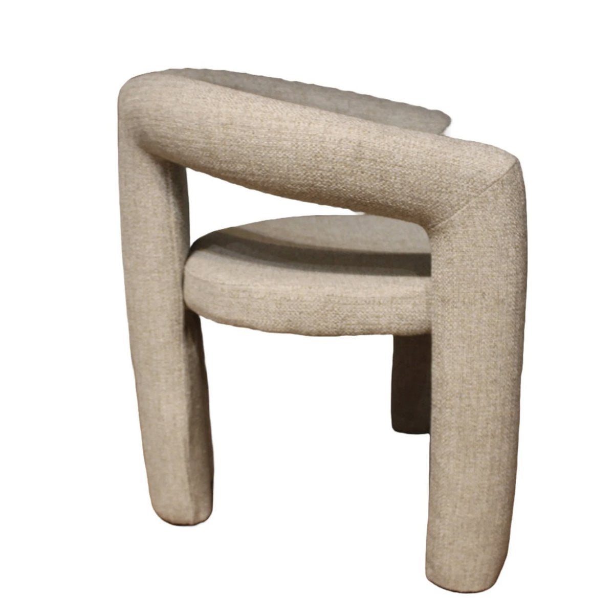A&B DESIGN Eetkamerstoel Japandi Chenille zand White Beige