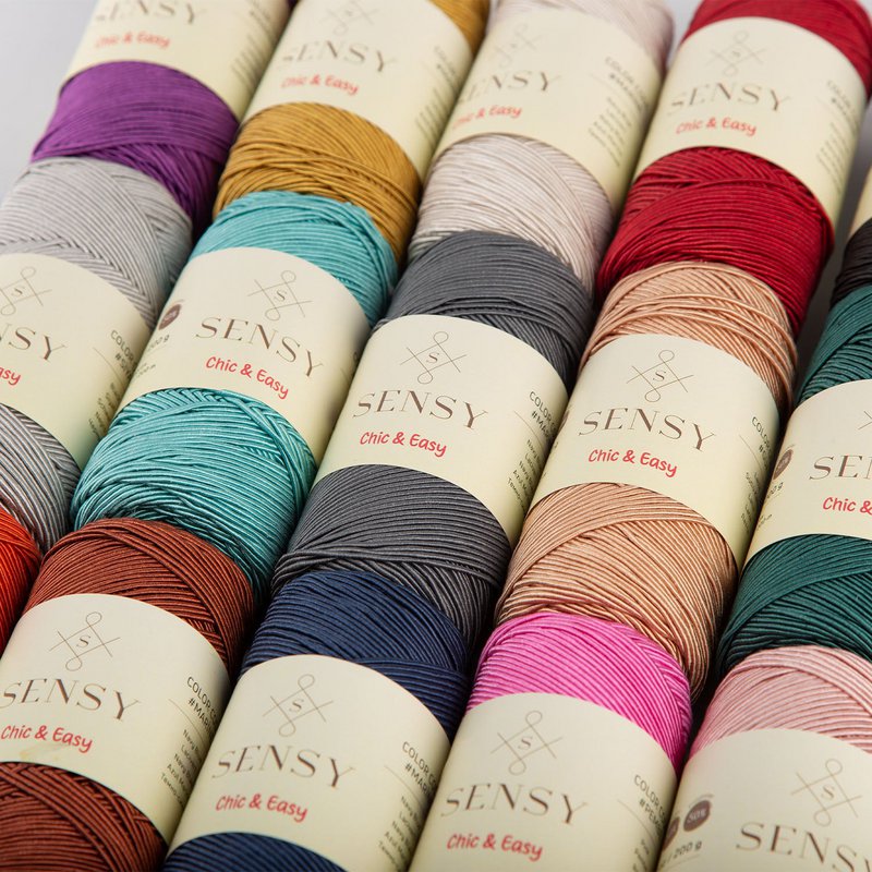 Sensy Premium Chic & Easy 1,5 mm 218 iarde 50% cotone 50% poliestere Corda per borsa all'uncinetto Filo per uncinetto