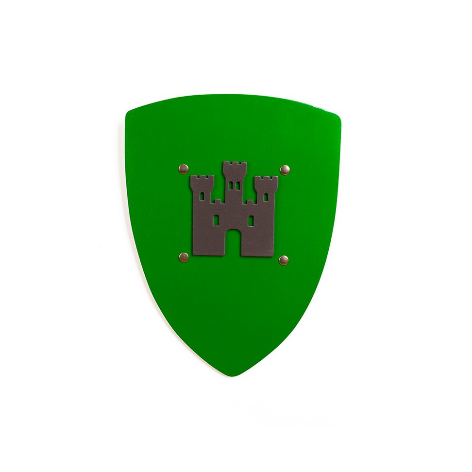 SHIELD KAMELOT L GREEN WITH CASTLE - ST657