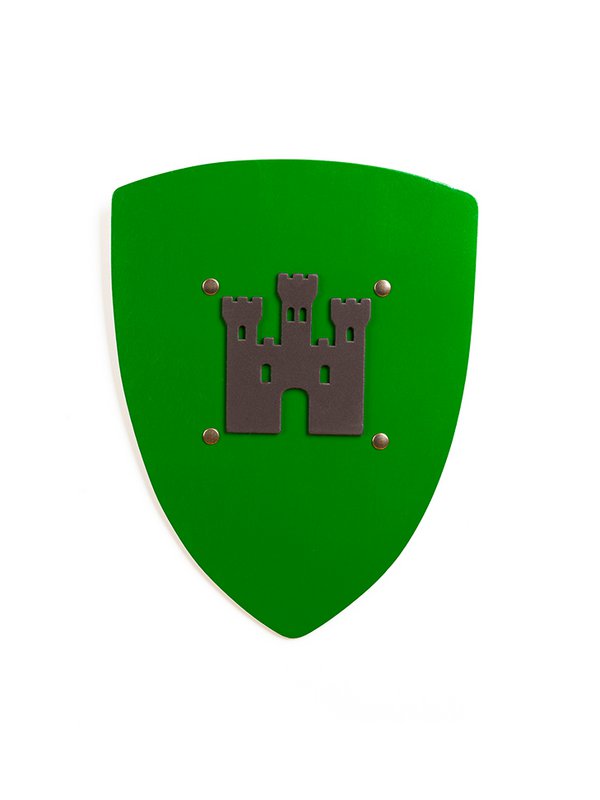 SHIELD KAMELOT L GREEN WITH CASTLE - ST657